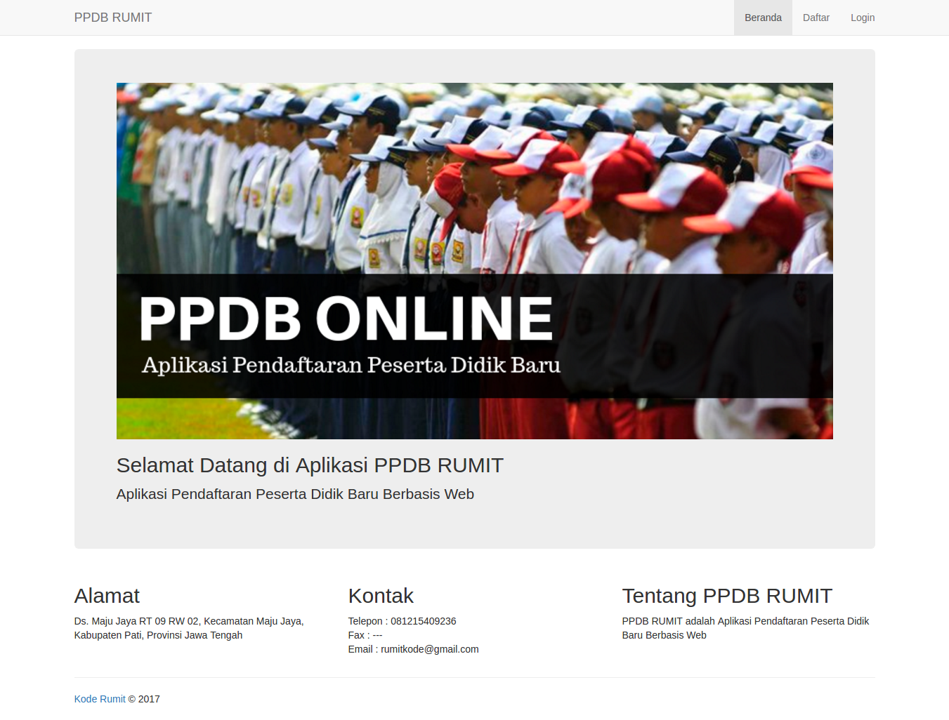 Aplikasi PPDB Online Gratis - Kode Rumit
