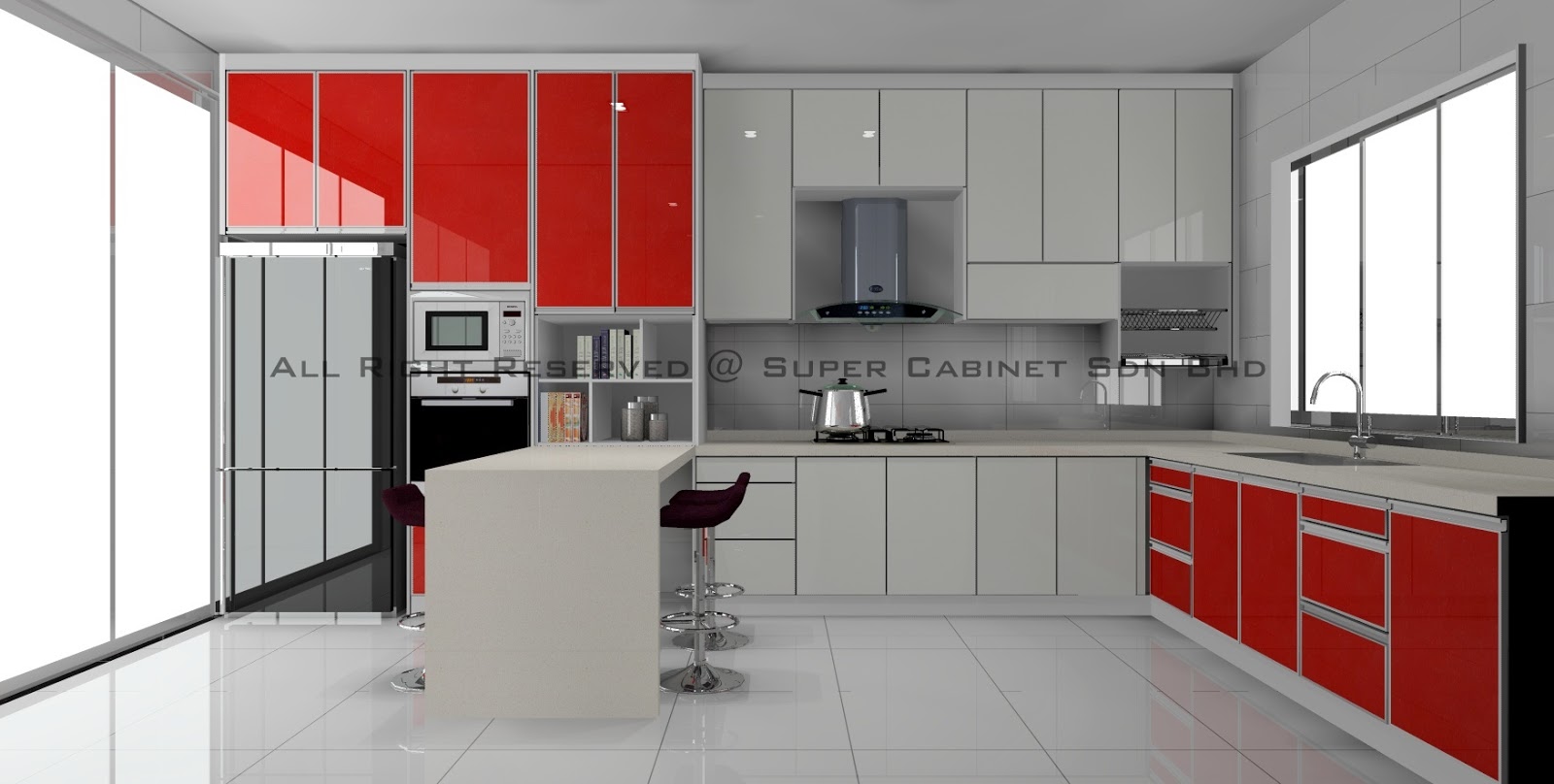 Kitchen Design With Different Color Super Cabinet Sdn Bhd