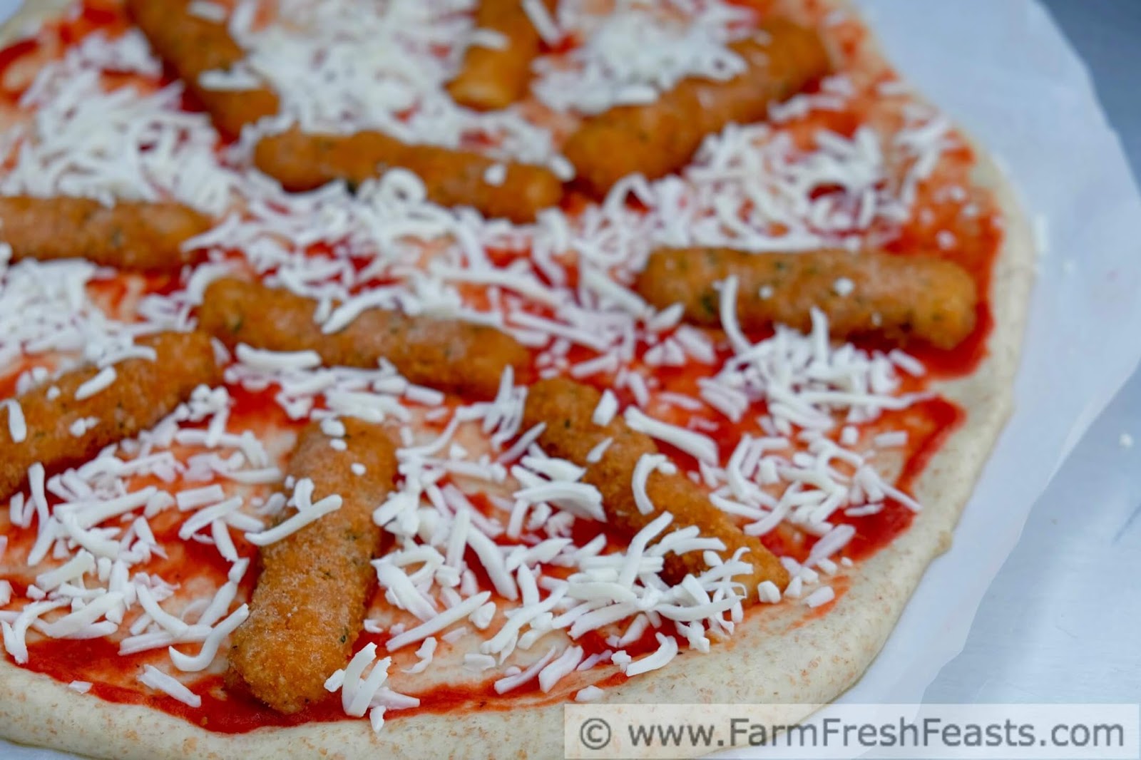Farm Fresh Feasts Grilled Mozzarella Stick Pizza with Pickled Peppers
