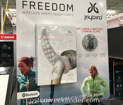Listen to your music or take a phone call with the Jaybird Freedom Wireless Sport Headphones