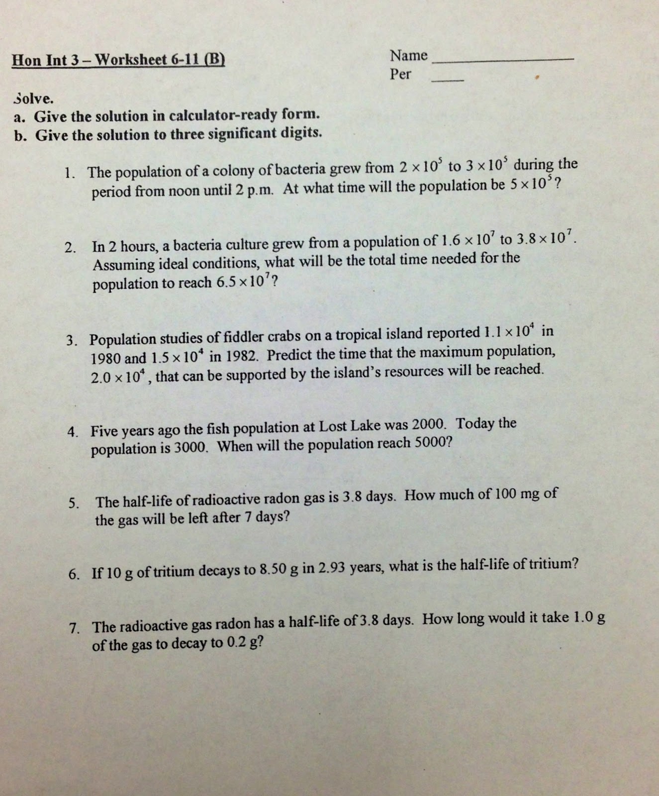 Ml1983mathematics exponents exponential functions and logarithms worksheets and keys