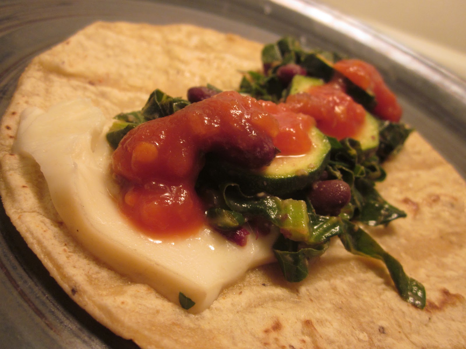 Food Matters Project Collard GreensKidney Beans Soft Taco