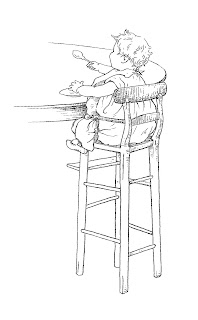 vintage baby clip art baby highchair illustration download vintage