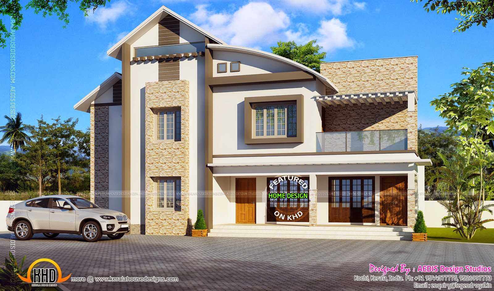 Two house elevation with it's interiors Kerala Home Design and Floor