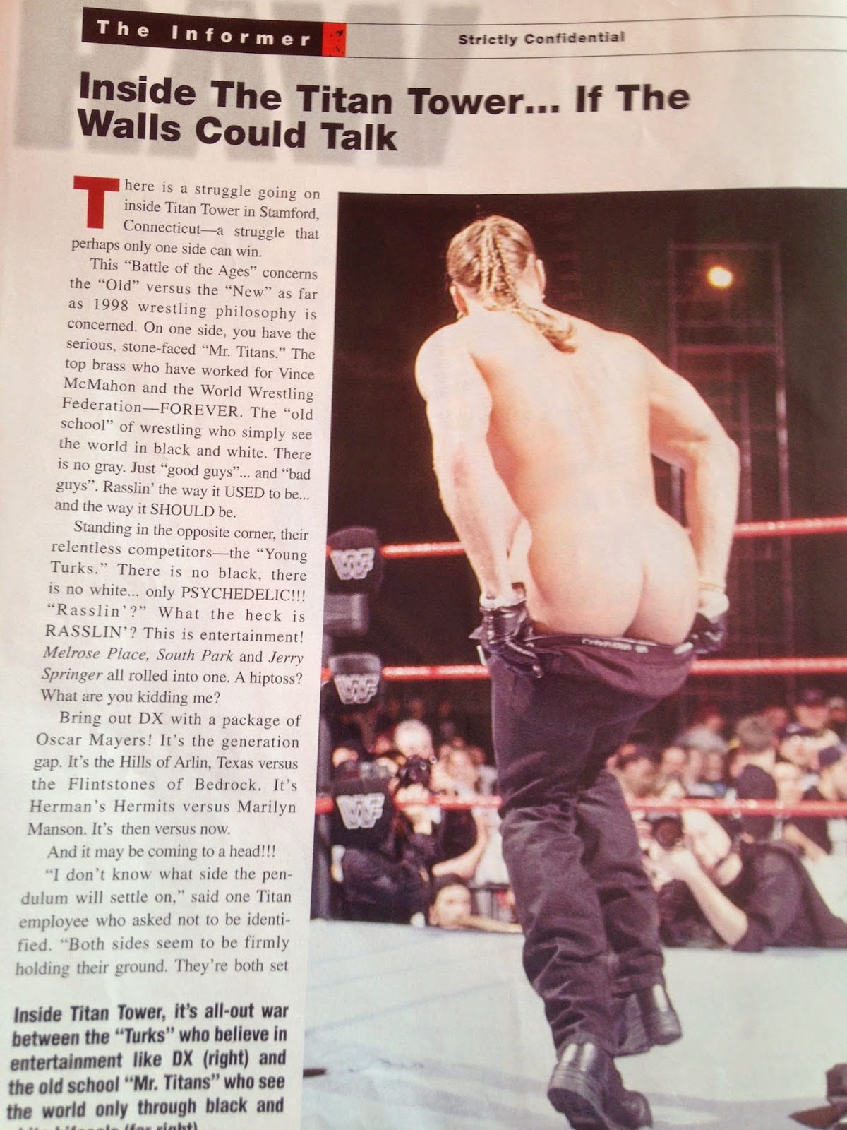 WWE - WWF Raw Magazine - April 1998 -   Shawn Michaels bare ass