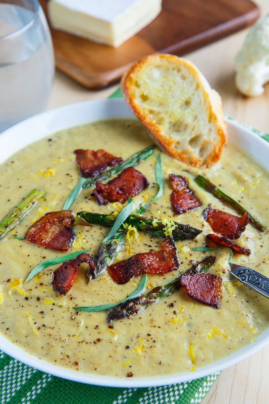 Creamy Roasted Asparagus and Brie Cauliflower Soup Creamy Roasted Asparagus and Brie Cauliflower Soup