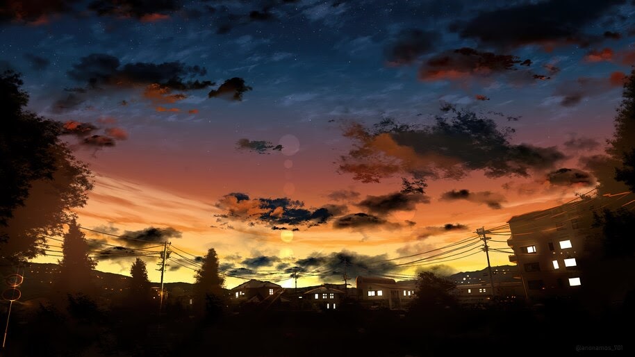 Anime, Sky, Sunrise, Scenery, 4K, #4.2450