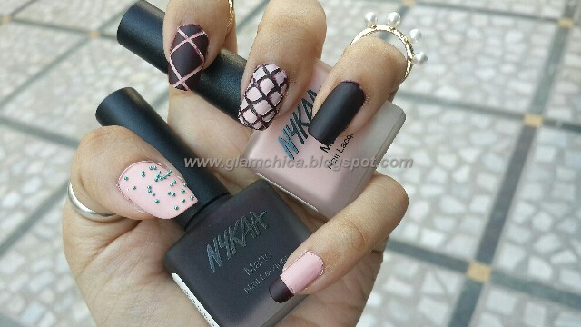 Nykaa Matte Nail Lacquer Pink Meringue & Black Cherry Pie : Review, Price & Swatches