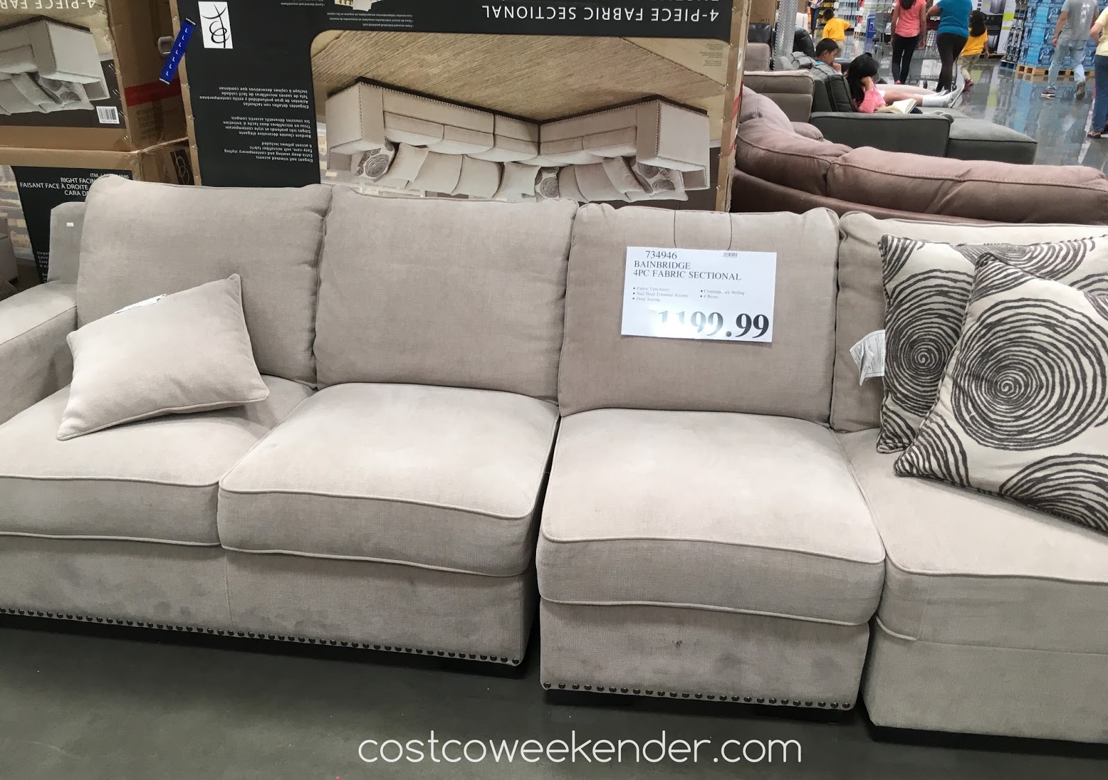 Bainbridge 4piece Fabric Sectional Costco Weekender