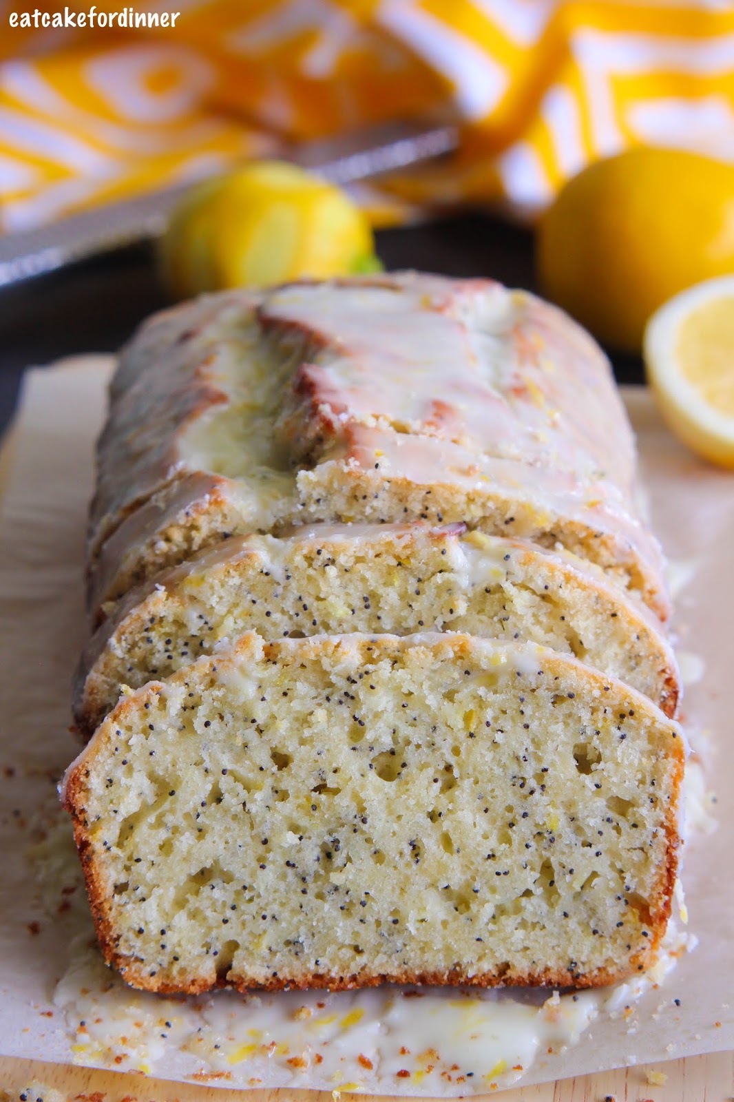 Lemon Poppy Seed Zucchini Bread with Lemon Icing Eat Cake For Dinner