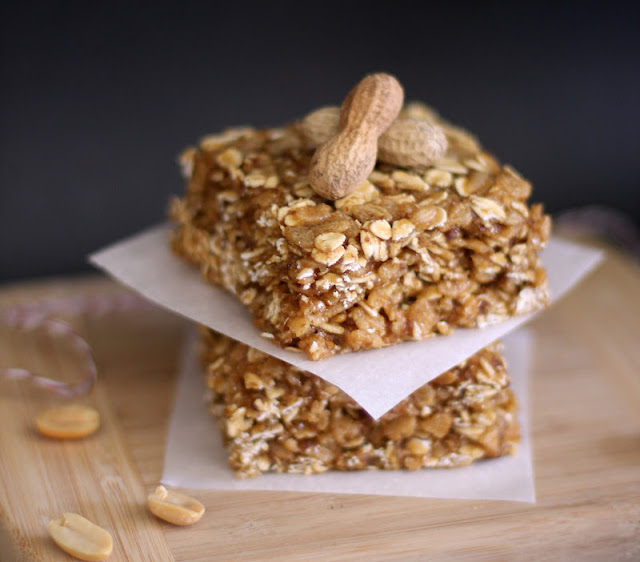 These Healthy No-Bake Peanut Butter Butterscotch Granola Squares are sweet, soft, and chewy, but made refined sugar free, gluten free, and high protein! -- Desserts with Benefits