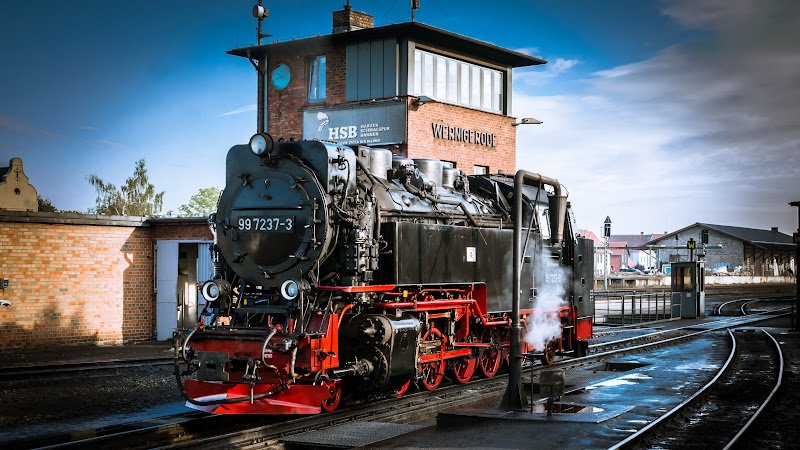 Steam Locomotive on Railway