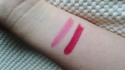 Swatches of Pink blush and heart breaker