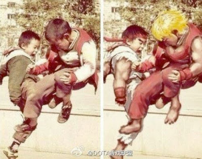 RYU contra KEN na infancia  - Street Fighter