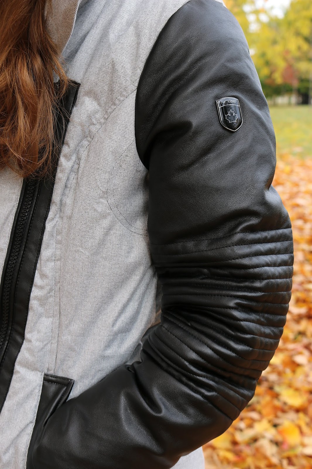 Noize Original Joyce Jacket Oversized Hood Vegan Leather Sleeve