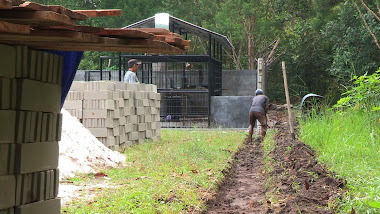 Digging the trench for the wall foundation to the main enclosure