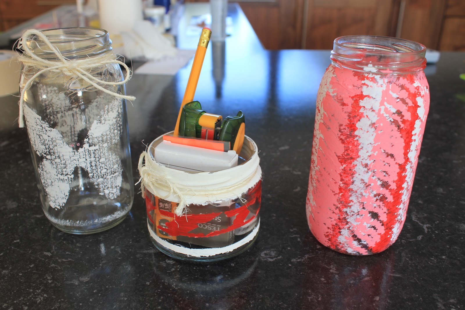 Painting Jam Jars....