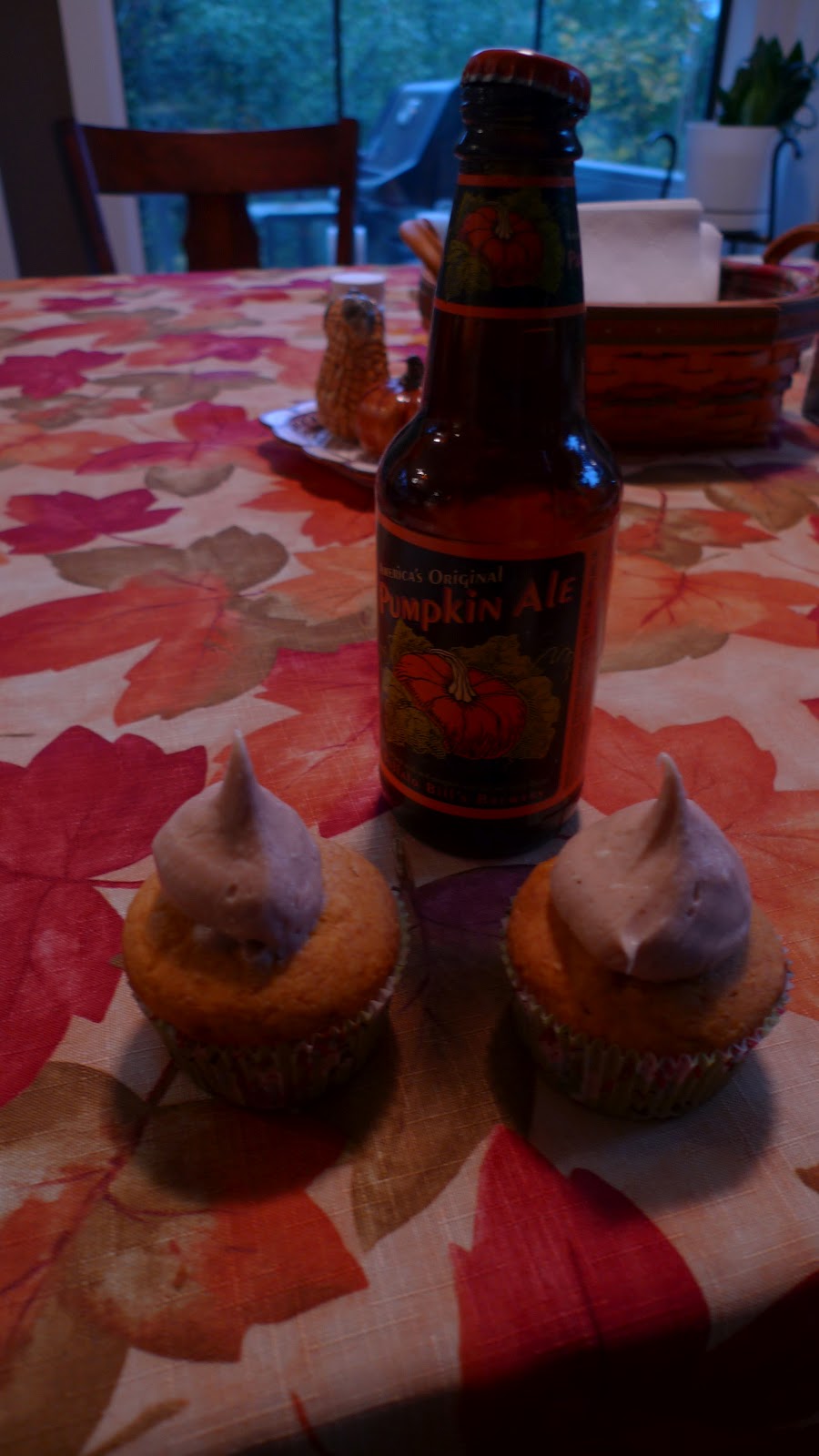 Recipe Codex Dessert Geeky Hostess's Pumpkin Ale Cupcakes with Pumpkin Spice Frosting