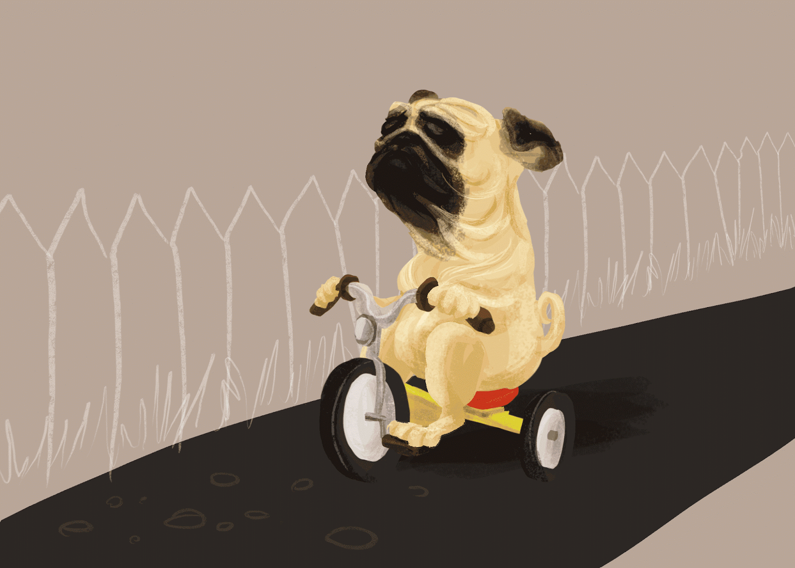Happy Naïveté: Pug Born to Ride