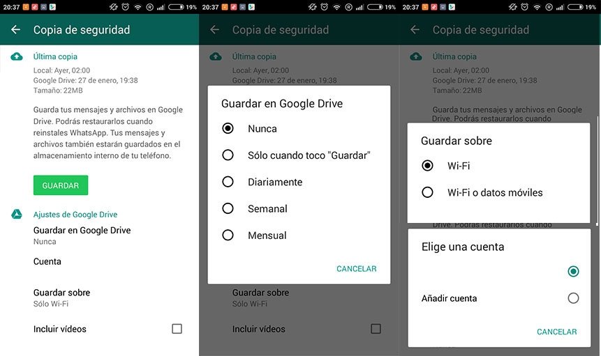 Whatsapp: Copia de seguridad en Google Drive - Jota informatica