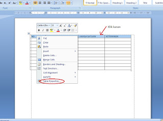 Cara Membuat Tabel di Microsoft Word 2007 