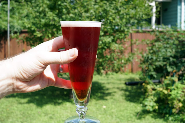 The finished mixed-berry sour beer.