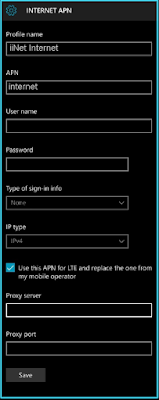 New IiNet apn settings windows phone