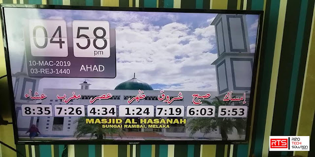 Jam Solat Tv Masjid Al Hasanah Sungai Rambai Melaka Rizq Tech Solution