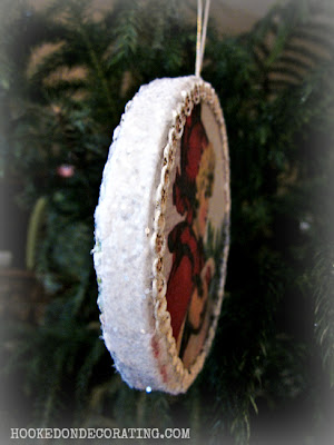 vintage christmas ornaments side view