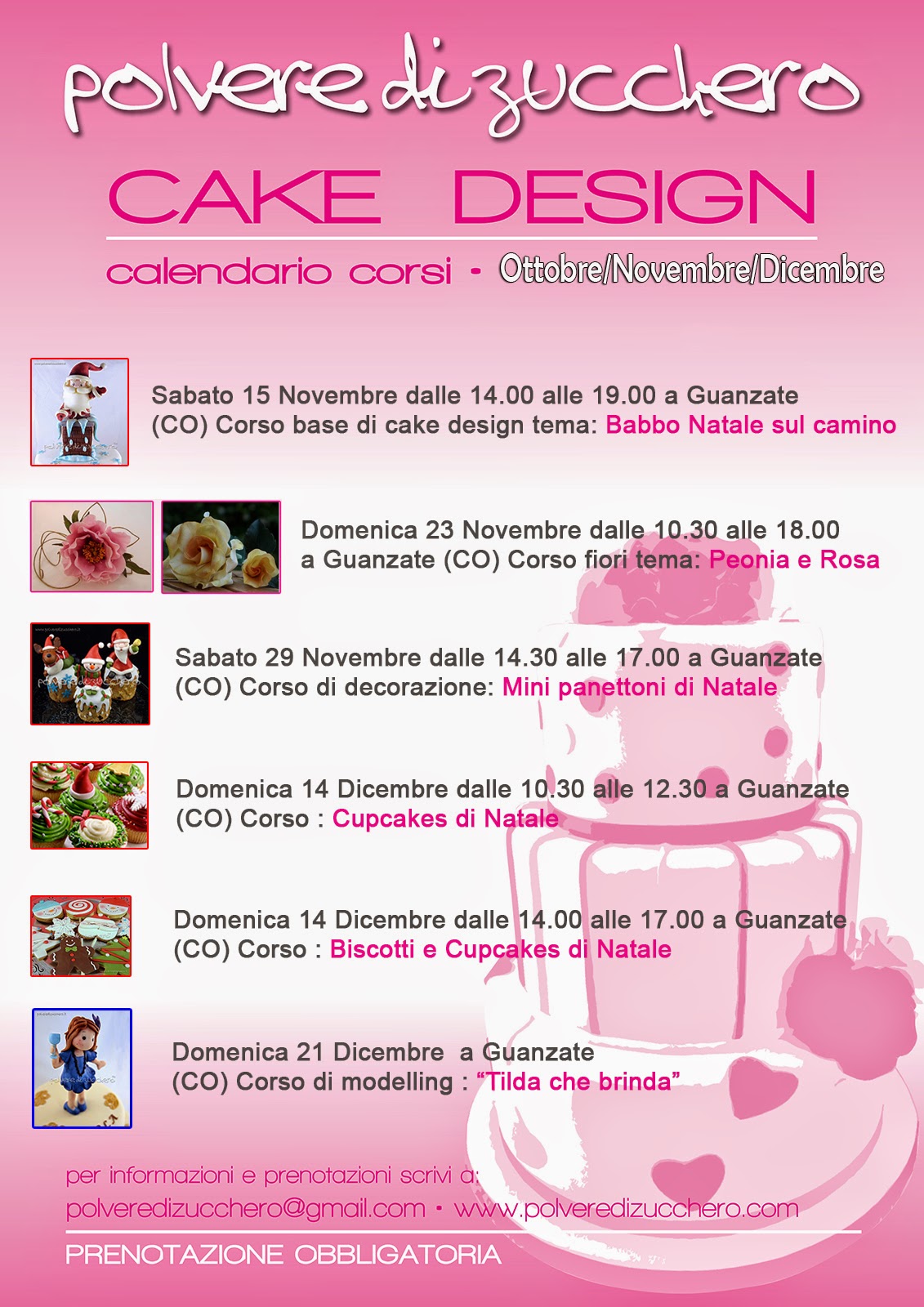 corsi di cake design a guanzate (co): torte, biscotti, fiori in pasta di zucchero e panettoni decorati