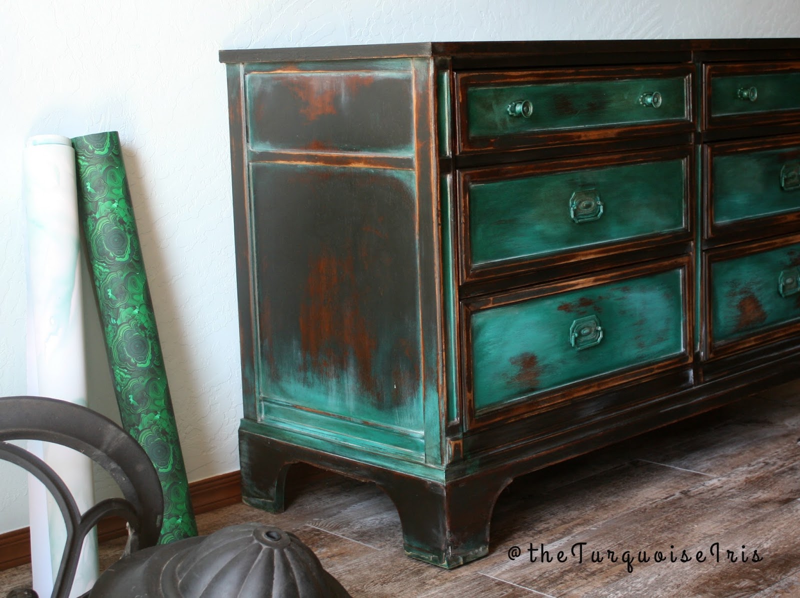 a gorgeous teal green