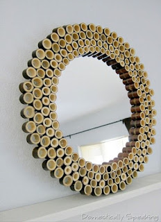 kerajinan dari bambu sederhana, bingkai cermin cantik