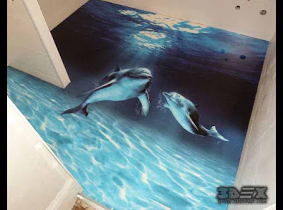 3D flooring images designs 3D bathroom floor epoxy painting
