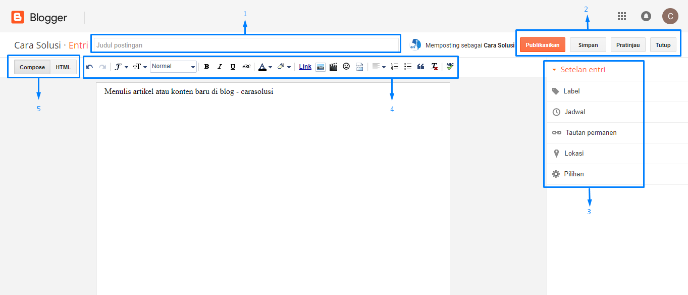 Membuat Postingan Baru di blog Membuat Postingan Baru di blog