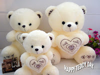 teddy day images, three white teddy bear 2019, happy teddy day image free save