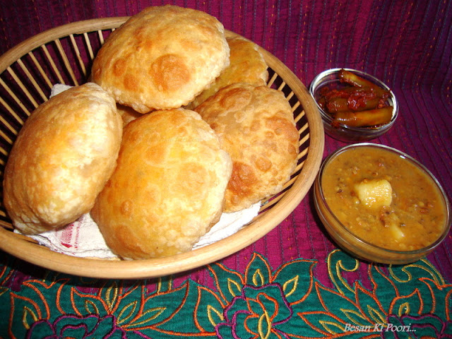 Besan Ki Poori recipe / Besan Poori recipe / Besan Puri  recipe/ Chickpea Flour Bread