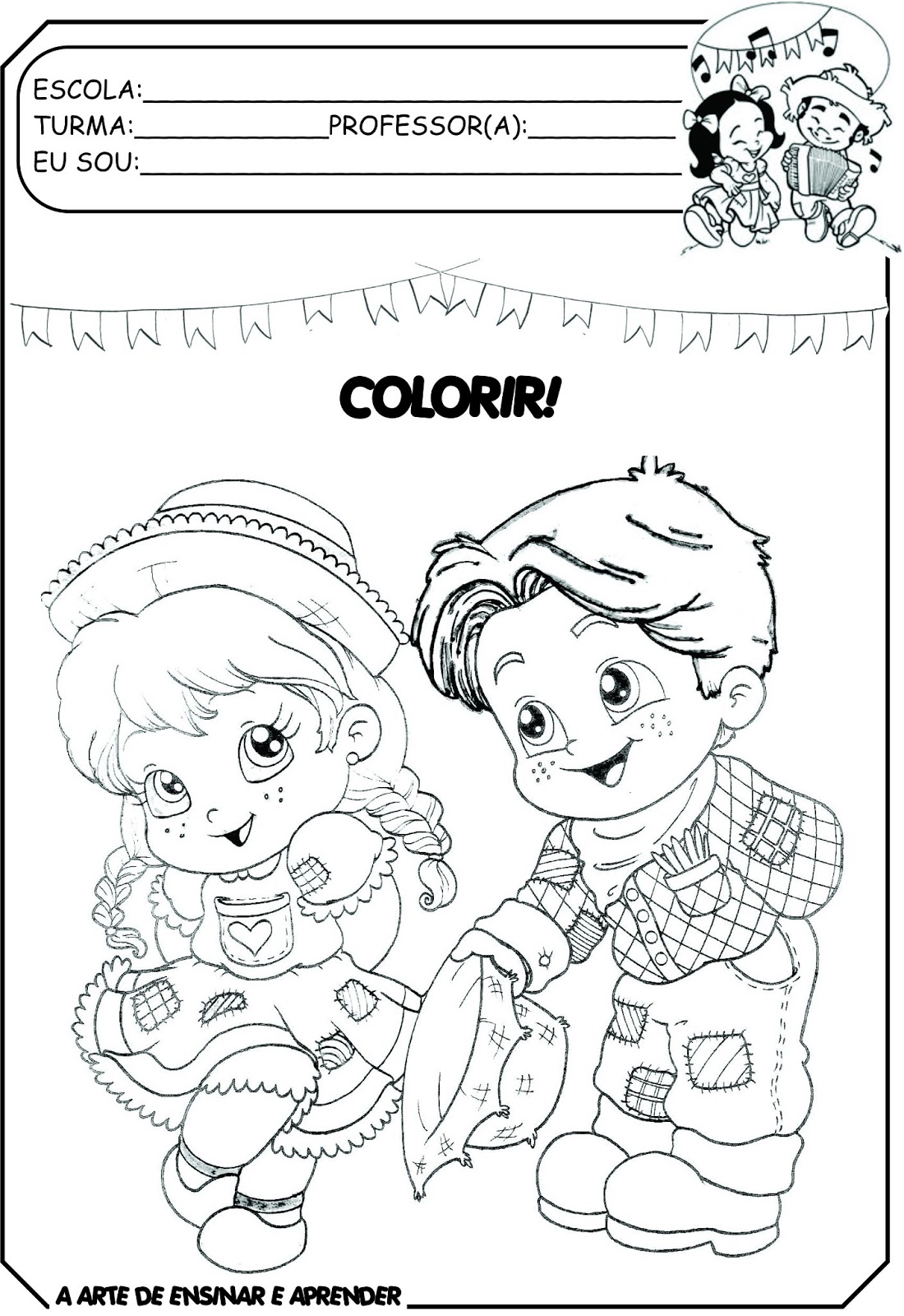 Atividades com desenhos para colorir - A Arte de Ensinar e Aprender