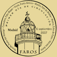 Matasellos PDC de la Hoja Bloque de Faros 2007
