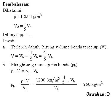 Menghitung volume benda tercelup dan massa jenis Menghitung volume benda tercelup dan massa jenis