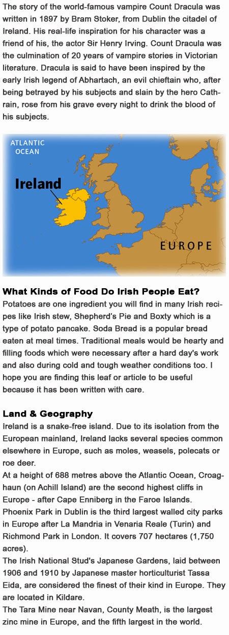 Facts on Ireland for kids