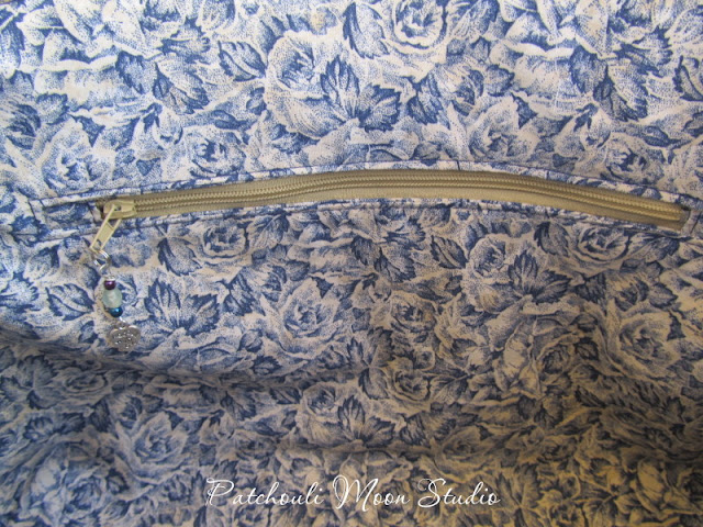 Patchouli Moon Studio~ Large Retreat Bag in Blue Patchwork
