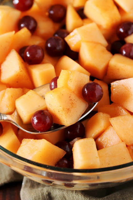 Cantaloupe Salad with Maple & Cinnamon ~ it's one very simple, surprisingly delicious, amazingly tasty little fruit salad. Cantaloupe Salad with Maple & Cinnamon ~ it's one very simple, surprisingly delicious, amazingly tasty little fruit salad.
