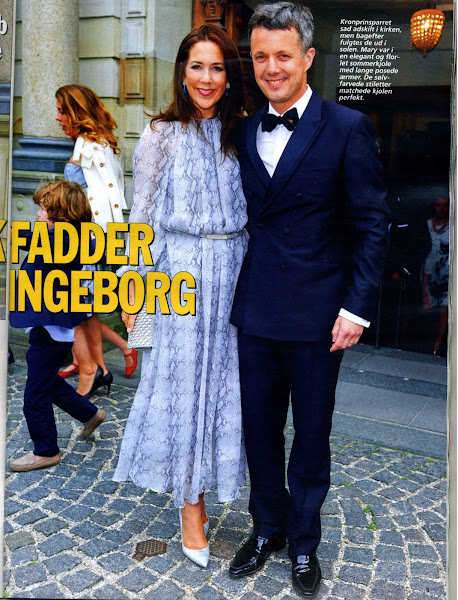 Crown Prince Frederik and Crown Princess Mary attended the baptism of Countess Ingeborg, the daughter of Count Bendt Wedell and his wife Pernille