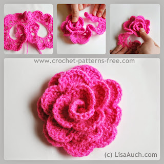 Free crochet flower patterns-crochet rose