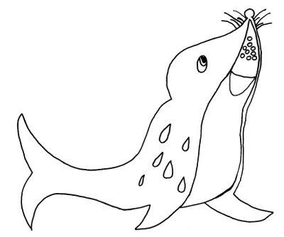 Suvve: Desenho de foca para imprimir e colorir, desenho de animal grátis