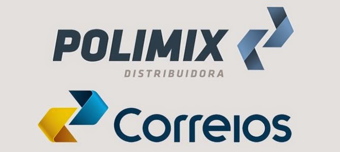 Comparação da marca da Polimix Distribuidora e a marca dos Correios.