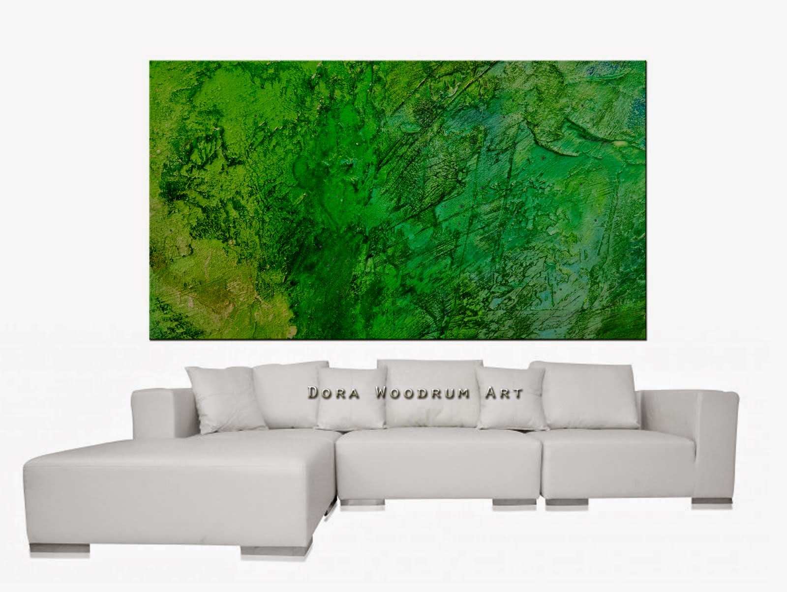 Abstract Painting "Green Earth" by Dora Woodrum