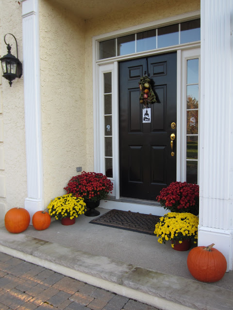 Front Porch Decorated for Fall
