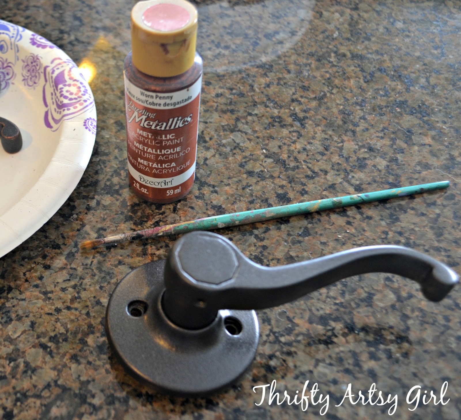 Thrifty Artsy Girl DIY Spray Painted Doorknobs From Cheap Brass to