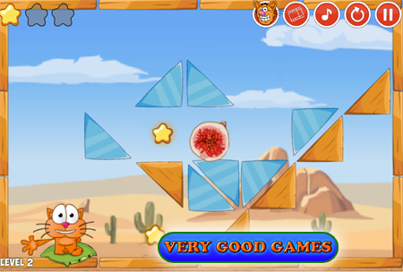 A screenshot from the free fun puzzle game Cat around Africa - play in on the gaming blog Very Good Games